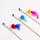 Дразнилка - удочка «Мячик с перьями», на деревянной палочке, цвет МИКС - Фото 6