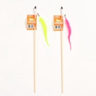 Дразнилка - удочка «Веселый червячок», на деревянной палочке, цвет МИКС  (артикул 9157077)  большой выбор товаров оптом и в розницу по низким ценам с доставкой