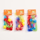 Игрушка для кошек "Мячик с пером", набор 5 шт, микс цветов - фото 39673705