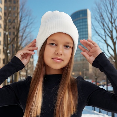 Шапка детская MINAKU, размер 52-54, белая