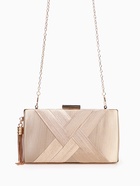 Сумка-клатч на фермуаре, цвет бежевый - Фото 4