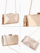 Сумка-клатч на фермуаре, цвет бежевый - Фото 2