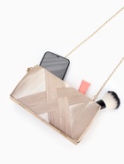 Сумка-клатч на фермуаре, цвет бежевый - Фото 3