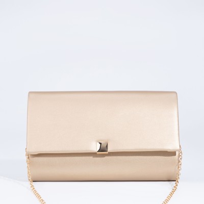 Сумка-клатч на клапане, цвет золотой