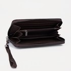 Портмоне мужское на молнии TEXTURA, отдел для купюр, для карт, для монет, цвет коричневый 7881229