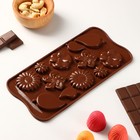 Форма для шоколада Доляна «Цветение», силикон, 21×10,5×0,7 см, 12 ячеек - Фото 2