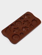 Форма для шоколада Доляна «Цветение», силикон, 21×10.5×0.7 см, 12 ячеек, коричневая - Фото 2