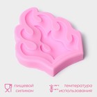 Молд Доляна «Огонь», силикон, 8×6,5×1 см, цвет розовый - Фото 2