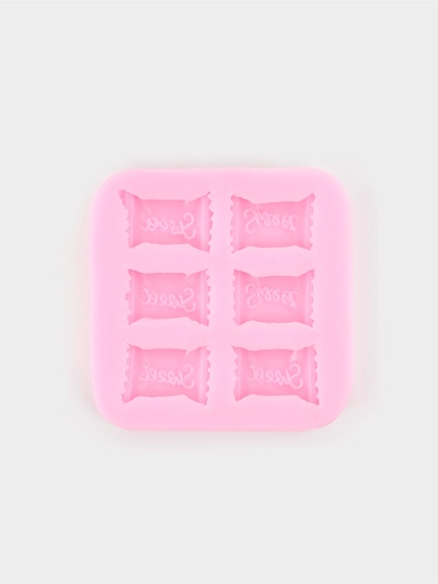 Молд для заливки Sweet, силикон, 6 ячеек, 6×1 см, розовый