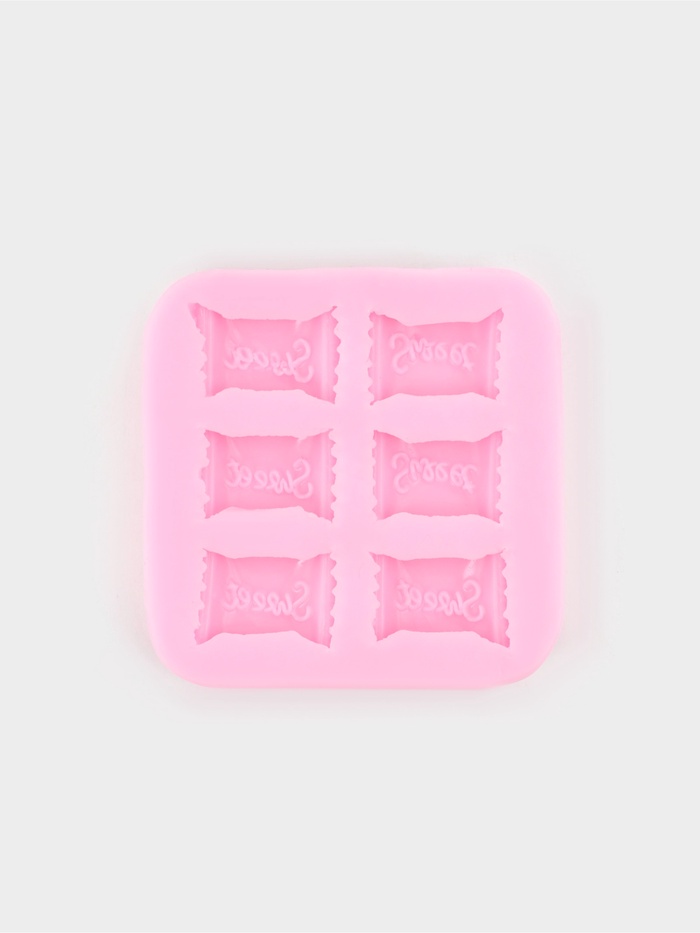 Молд для заливки Sweet, силикон, 6 ячеек, 6×1 см, розовый - Фото 1