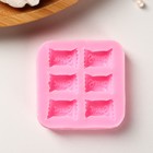 Молд для заливки Sweet, силикон, 6 ячеек, 6×1 см, розовый - Фото 2