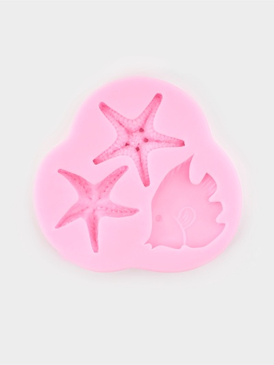 Молд для заливки «Лагуна», силикон, 3 ячейки, 8×7.5×1 см, розовый