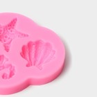 Молд Доляна «Океан», силикон, 8×7,5×1 см, цвет розовый - фото 4357936