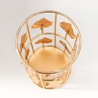 Подсвечник металл на 1 свечу "Золотые листья" цилиндр 19х9х9 см - фото 30311405