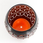 Подсвечник металл на 1 свечу "Геометрия. Цветы" чёрный с золотом 20,5х13,5х13,5 см - фото 25495656