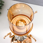 Подсвечник металл, стекло на 1 свечу "Карино" d-7 см, золото 15,5х15,5х33 см - фото 21700525