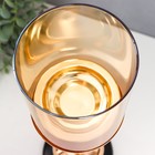 Подсвечник металл, стекло на 1 свечу "Жако" d-8,5 см, золото 11,5х11,5х38,5 см - фото 21700533