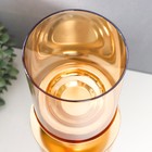 Подсвечник металл, стекло на 1 свечу "Хемена" d-5 см, золото 12х12х42,5 см - фото 21700541