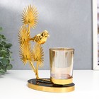 Подсвечник на 1 свечу «Птица на пальме», d=5 см, под золото, 8×16×19 см 7825924
