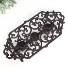 Мармит - подставка для подогрева на греющей свече «Растительный узор», подсвечник на 3 свечи, чугун, 6×35×16.5 см - Фото 3