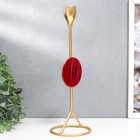 Подсвечник металл на 1 свечу "Мраморный круг. Розовый закат" золото 29х9,5х9,5 см - фото 21700644