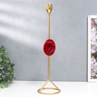 Металлический подсвечник на 1 свечу «Мраморный круг. Розовый закат», золото, 35×9.5×9.5 см - фото 21700648