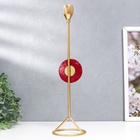 Металлический подсвечник на 1 свечу «Мраморный круг. Розовый закат», золото, 35×9.5×9.5 см - фото 21700649