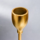 Металлический подсвечник на 1 свечу «Мраморный круг. Розовый закат», золото, 35×9.5×9.5 см - фото 26440948