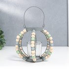 Подсвечник на 1 свечу «Фонарь. Бохо», серый, 19×15.5×13 см 7908592