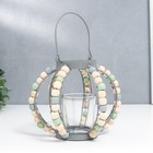 Подсвечник на 1 свечу «Фонарь. Бохо», серый, 19×15.5×13 см 7908592