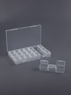 Органайзер для хранения мелочей, 21 ячейка, 10.5×17×2.5 см, прозрачный - Фото 2