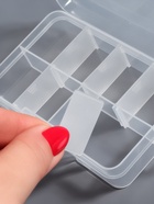 Органайзер для хранения мелочей, передвижные перегородки, 8 секций, 10.5×7×2.4 см, прозрачный - Фото 4