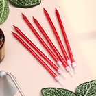 Свечи в торт «Ройс», 6 шт., высокие, 13 см, рубиновый металлик - Фото 5