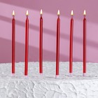 Свечи в торт "Ройс", 6 шт, высокие, 12,5 см, рубиновый металлик - Фото 6