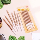 Свечи в торт витые с подставкой, 6 шт., 11 см, шампань - Фото 3