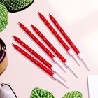 Свечи в торт витые с подставкой, 6 шт., 11 см, рубиновые - Фото 2