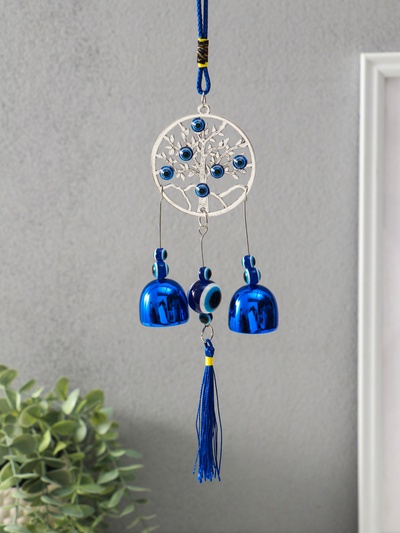 Музыка ветра «Дерево жизни в круге», от сглаза, с кисточкой 2 колокольчика, 22×6.5 см