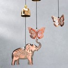 Музыка ветра металл "Слон и лист" 9 колокольчиков 69х16 см - фото 22918621