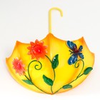 Сувенир металл "Зонтик с цветами и бабочкой" жёлтый 9,5х19,5х25,5 см - фото 3462768