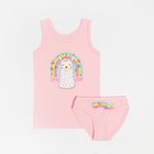 Комплект для девочки (майка, трусы), цвет розовый, рост 116 см - фото 321352986
