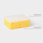 Набор губок для мытья посуды Raccoon «Ренессанс», 4 шт., 9×6.5×3.5 см, крупнопористый поролон, жёлтый, зелёный - Фото 2