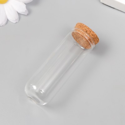 Стеклянная колба с пробкой для декора, 25 мл, 2.5×2.5×7 см