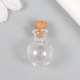 Декор для творчества стекло "Бутыль с пробкой" 1,9х1,9х2,4 см