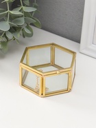 Шкатулка для украшений (колец, колье, серёг) «Шестиугольник», стекло, 8×7×4 см - Фото 1