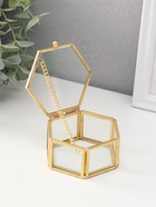 Шкатулка для украшений (колец, колье, серёг) «Шестиугольник», стекло, 8×7×4 см - Фото 2