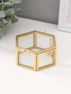 Шкатулка для украшений (колец, колье, серёг) «Шестиугольник», стекло, 8×7×4 см - Фото 4