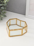 Шкатулка для украшений (колец, колье, серёг) «Сердце», стекло, 12×12×4 см - Фото 3