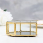 Шкатулка для украшений (колец, колье, серёг) «Сердце», стекло, 12×12×4 см - Фото 6