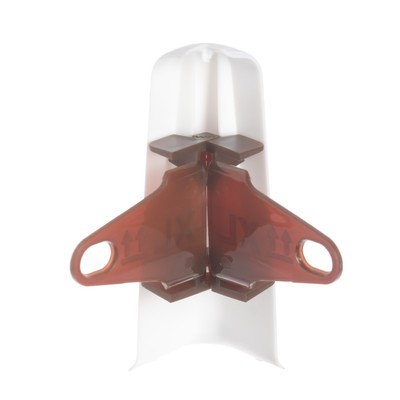 Угол наружный (внешний) с крепежом для плинтуса «Деконика», 85 мм, 001 белый