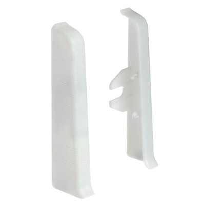 Торцевые (пара) для плинтуса «Деконика», 85 мм, цвет 001 белый